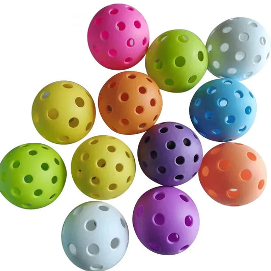 Colorful Indoor & Outdoor Training Ball 6/12/24Pcs Pickleball for Competition and Practice